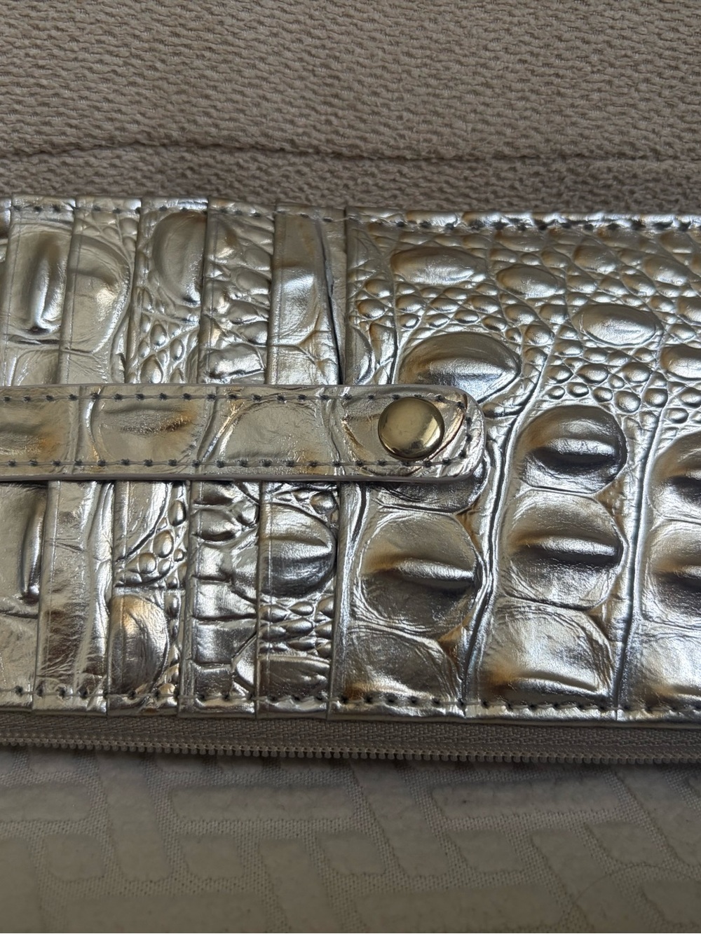 NWT Brahmin Macchiato Melbourne Silver Credit Card Wallet - Picture 11 of 13